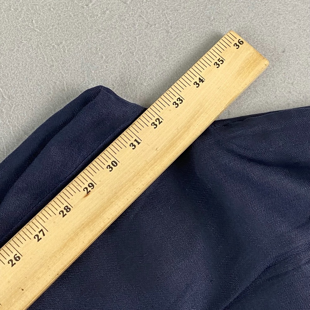 Vtg Polo University Ralph Lauren Mens 33x32 Blue Herringbone Linen Trousers - Picture 14 of 16